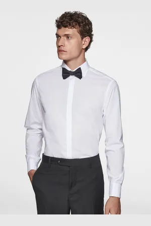 Gutteridge Camisa de popelina elástica con gemelos