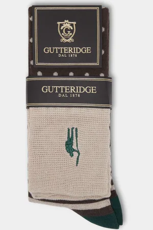 Gutteridge Calcetines largos de lunares y rayas con bordado