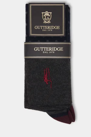 Gutteridge Calcetines largos de lunares y rayas con bordado