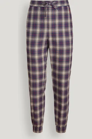 Gutteridge Pantalones largos de franela de algodón a cuadros