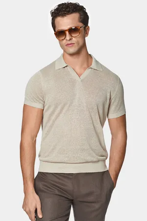 Gutteridge Polo de punto sin botones en puro lino