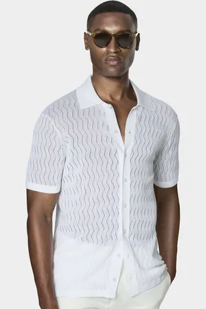 Gutteridge Polo de punto perforado de algodón y seda