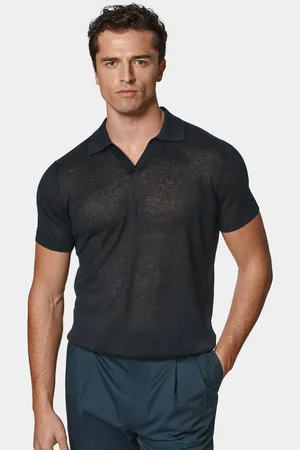 Gutteridge Polo de punto sin botones en puro lino