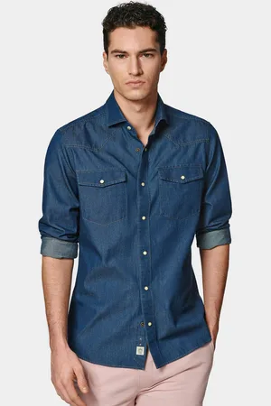 Gutteridge Camisa chambray western de algodón