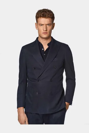 Gutteridge Americana de traje de doble botonadura de algodón y lino