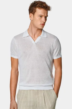 Gutteridge Polo de punto sin botones en puro lino