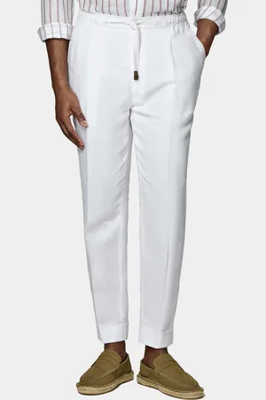 Gutteridge Pantalón de lino puro con pinzas y cordón de ajuste