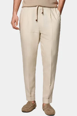 Gutteridge Pantalón de lino puro con pinzas y cordón de ajuste