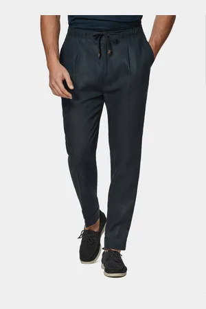 Gutteridge Pantalón de lino puro con pinzas y cordón de ajuste