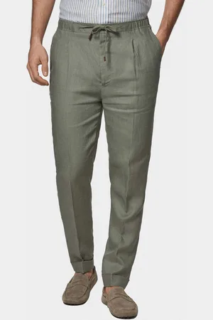 Gutteridge Pantalón de lino puro con pinzas y cordón de ajuste