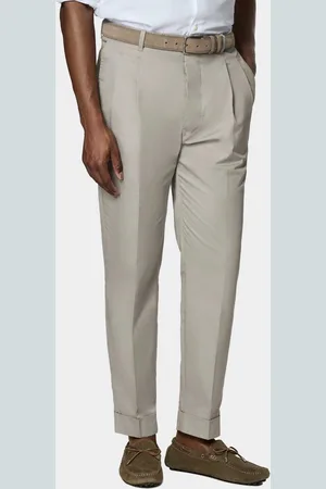 Gutteridge Pantalón con pinzas de popelina de algodón