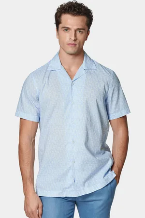 Gutteridge Camisa Bowling de lino y algodón estampado