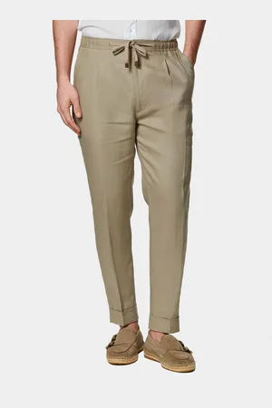 Gutteridge Pantalón de lino puro con pinzas y cordón de ajuste