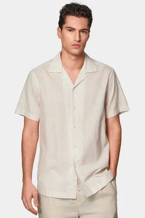 Gutteridge Camisa Bowling de lino y algodón estampado