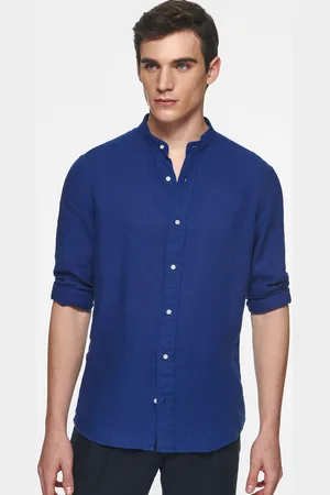 Gutteridge Camisa coreana en puro lino