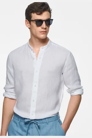 Gutteridge Camisa coreana en puro lino