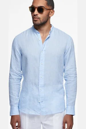 Gutteridge Camisa coreana en puro lino