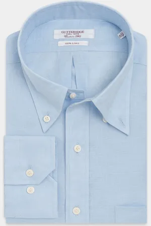 Gutteridge Cómoda camisa clásica de puro lino con cuello abotonado