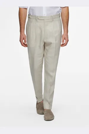 Gutteridge Pantalón de lino puro con doble pinza