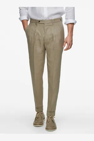 Gutteridge Pantalón de lino puro con doble pinza