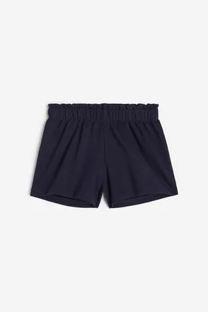 H&M Niñas Pantalones cortos - Pantalón corto paper bag en sudadera - Azul