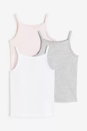 H&M Niñas Sin mangas - Pack 3 camisetas de tirantes - Blanco