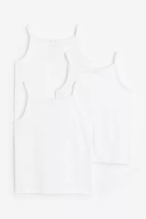 H&M Niñas Sin mangas - Pack 3 camisetas de tirantes - Blanco