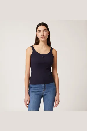 HARMONT&BLAINE Camiseta de tirantes de canalé con teckel, , Tamaño: XS
