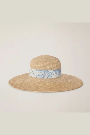 HARMONT&BLAINE Sombrero de rafia con fular, , Tamaño: UNI