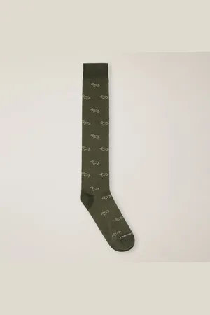 HARMONT&BLAINE Calcetines largos con motivo integral de teckels, , Tamaño: II