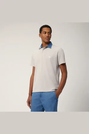 HARMONT&BLAINE Polo Vietri con cuello de denim, , Tamaño: L