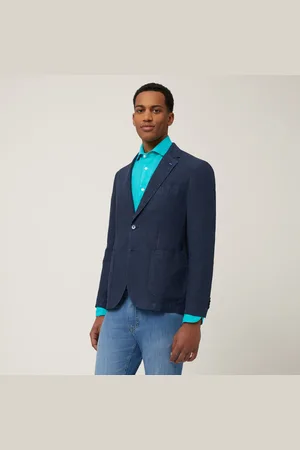 HARMONT&BLAINE Chaqueta de botonadura sencilla de lino, , Tamaño: 46