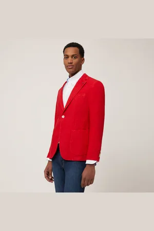 HARMONT&BLAINE Chaqueta de botonadura sencilla de lino, , Tamaño: 50
