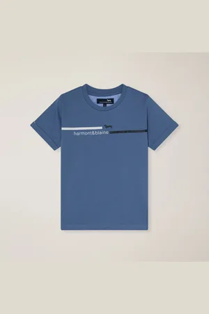 HARMONT&BLAINE Camiseta de algodón con logotipo estampado, , Tamaño: 2Y