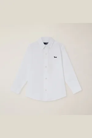 HARMONT&BLAINE Camisa de color liso con cuello abotonado, , Tamaño: 14Y