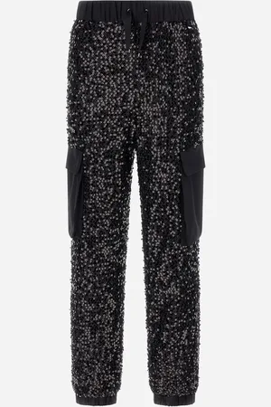HERNO Pantalones Cargo De Paillettes Mesh Y Structured Nylon