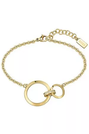 HUGO BOSS Mujer Pulseras - Pulsera de cadena con triple aro y engastes de cristal