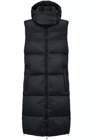 HUGO BOSS Chaleco largo con capucha de tejido reciclado