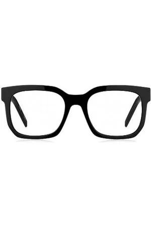 HUGO BOSS Hombre Cinturones - Montura para gafas graduadas de acetato negro con eslogan desmontable en la correa