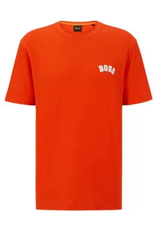 HUGO BOSS Hombre Oversize - Camiseta oversize fit de algodón con logo y estampado de temporada