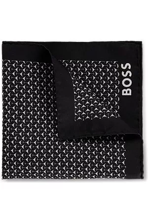 HUGO BOSS Hombre Bufandas y Pañuelos - Pañuelo de bolsillo en seda con estampado digital y logo