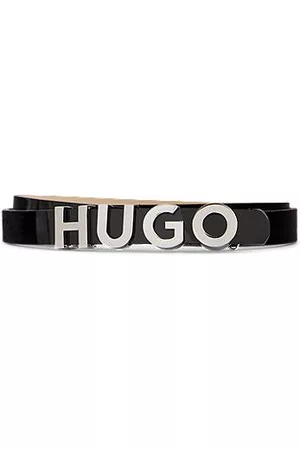 HUGO BOSS Mujer Cinturones - Cinturón de charol con cierre metálico con logo