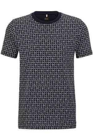 HUGO BOSS Hombre Camisetas - Camiseta slim fit en jacquard de algodón puro
