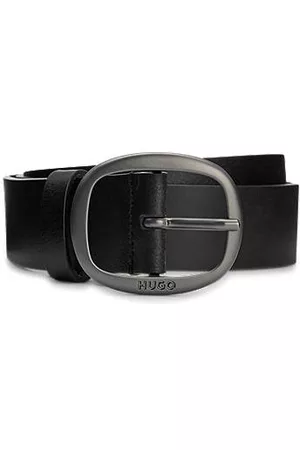 HUGO BOSS Cinturón de piel italiana con detalle de la marca en la hebilla oval