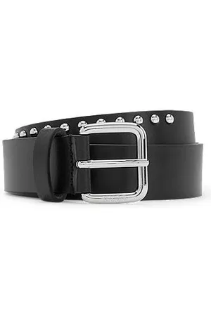 HUGO BOSS Mujer Cinturones - Cinturón de piel italiana con remaches de metal pulido
