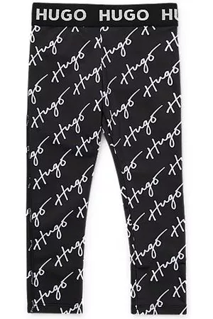 HUGO BOSS Niñas Leggings y treggings - Leggings para niños en punto elástico con logos caligrafiados