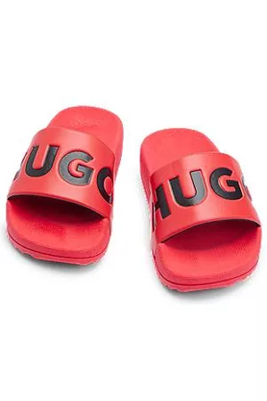 HUGO BOSS Niños Playeras - Chanclas ligeras para niños con logo en la tira