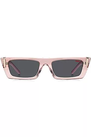 HUGO BOSS Gafas de sol de acetato rosa con monograma en 3D