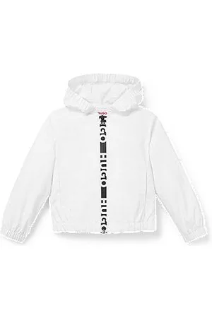 HUGO BOSS Mujer Outdoor - Cazadora cortavientos con capucha y logo estampado para niños
