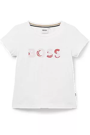 HUGO BOSS Niñas Camisetas - Camiseta para niños en algodón elástico con logo estampado